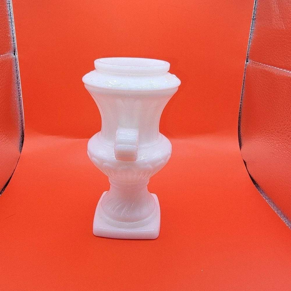 Vintage Avon Milk Glass Urn Vase 1970s Grecian Bath Bottle Planter Decor